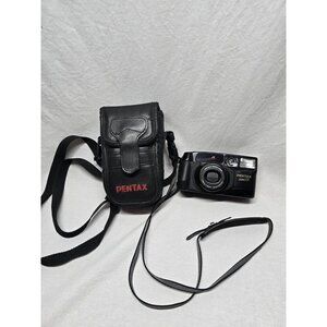 Pentax Zoom-90 Black Tele-Macro Auto Focus Point & Shoot Film Camera With Case